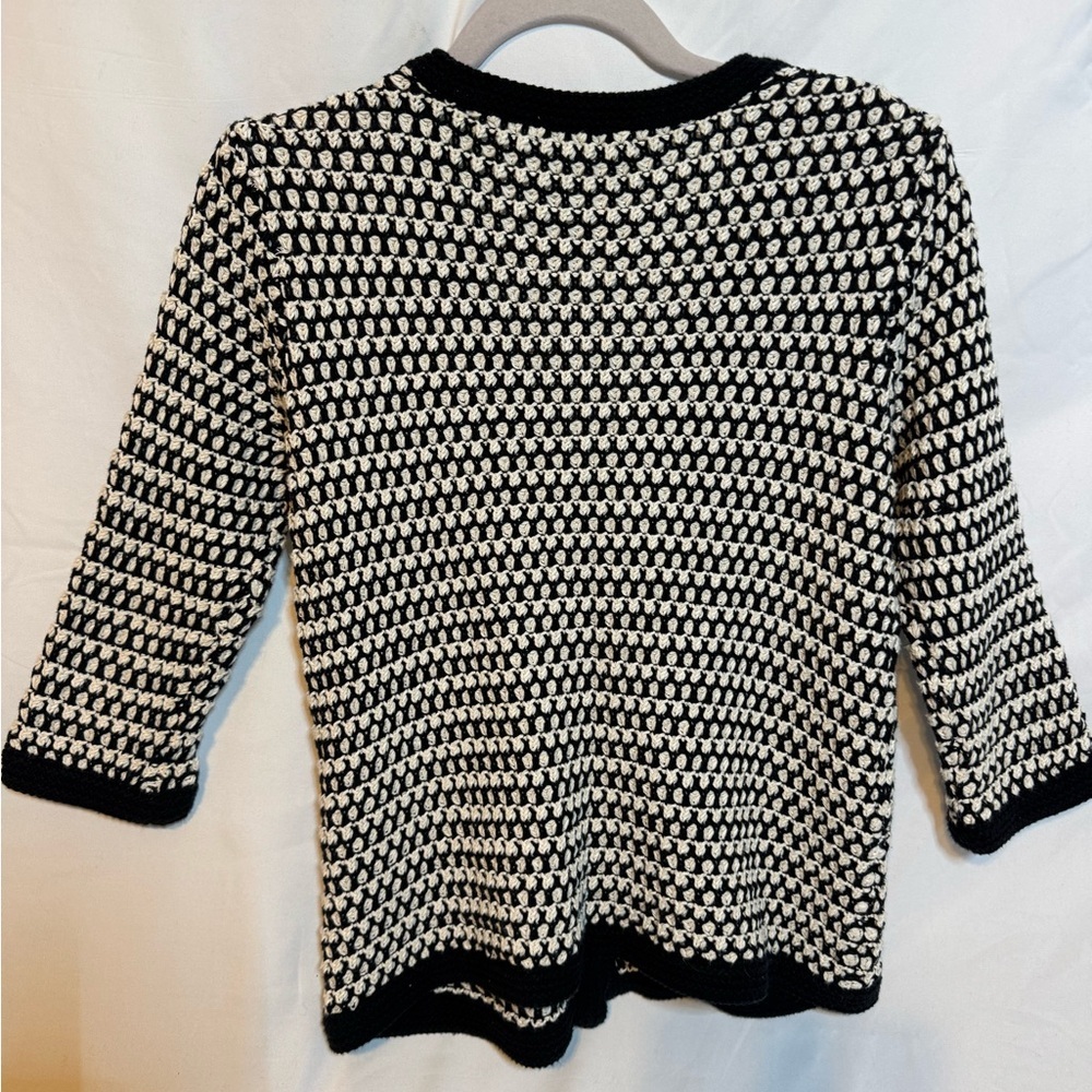 CAbi Black and White Buttoned Cardigan - Picture 2 of 4